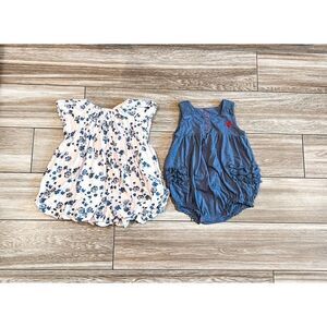 Burt's Bees Dress and Bubble Romper Bundle, Size 18M